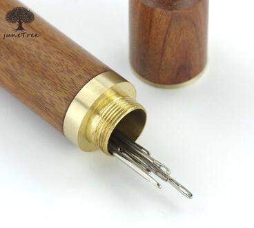 Junetree Hout Naald Case Sew Case Naalden Doos Naaien Borduren Herstellen Behuizing Case Houten Doos Leer Breien Craft Diy