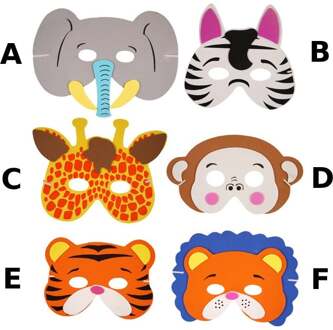 Jungle dierenmasker kind Multikleur - Print