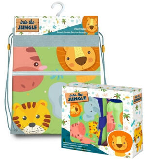 Jungle Kids - Into the jungle lunchbox set kinderen - 3-delig - groen- incl. gymtas/schooltas - Lunchboxen