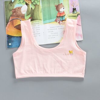 Junior High School Studenten Dubbele Laag Puur Katoen Studenten Beha Vest perzik