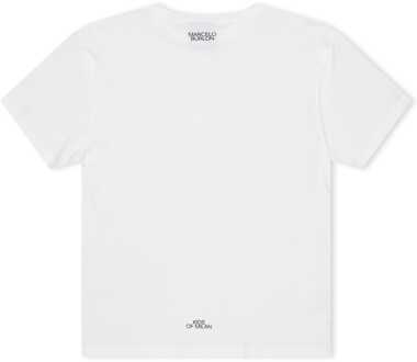 Juniors veren halsketting T-shirt voor jongens in wit