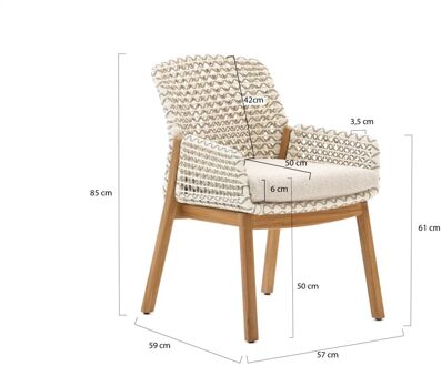 Juntos/Santa Severina ø 150cm dining tuinset 7-delig - Laagste prijsgarantie! Bruin