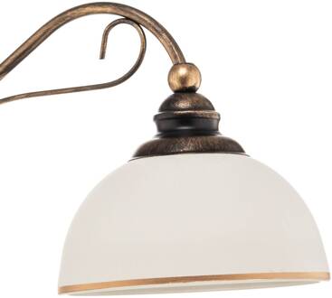 Jupiter Balk hanglamp Casale, 3-lamps lengte 74cm oud-messing, wit