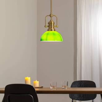 Jupiter Hanglamp Platino, goud/groen, glas, 1-lamp, E27 goud, groen