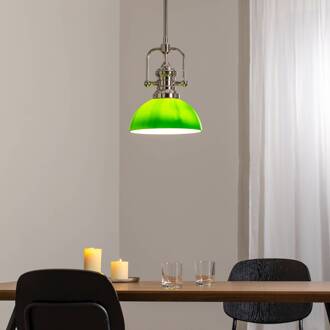 Jupiter Hanglamp Platino, zilver/groen, glas, 1-lamp, E27 zilver, groen