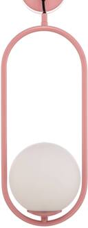 Jupiter Samba wandlamp, 1-lamp, roze/wit roze, wit