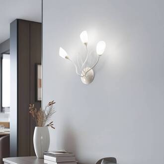 Jupiter Wandlamp Gloriosa, crème, glas, 3-lamps crème, wit