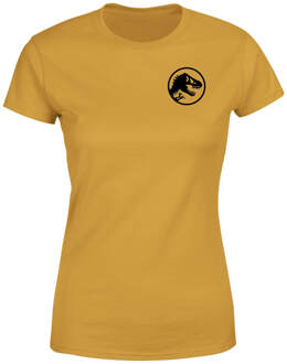 Jurassic Park Black Logo Women's T-Shirt - Mustard - L Geel