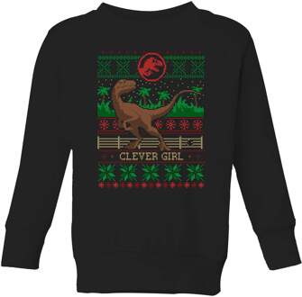 Jurassic Park Clever Girl Kids' Christmas Jumper - Black - 122/128 (7-8 jaar) Zwart - M