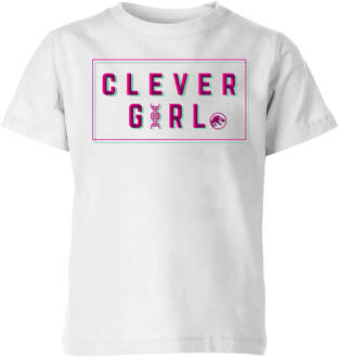 Jurassic Park Clever Girl Kids' T-Shirt - White - 110/116 (5-6 jaar) Wit - S
