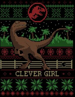 Jurassic Park Clever Girl Men's Christmas T-Shirt - Black - XXL Zwart