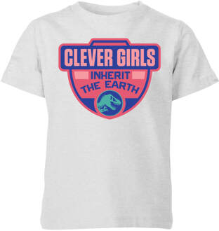 Jurassic Park Clever Girls Inherit The Earth Kids' T-Shirt - Grey - 122/128 (7-8 jaar) Grijs - M