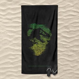 Jurassic Park Dino From Text Beach Towel