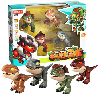 Jurassic Park Dinosaurs Finger Action Figure for Cute Dino Transform Robot for Children Boys Xmas Gifts Toys Tyrannosaurus Rex