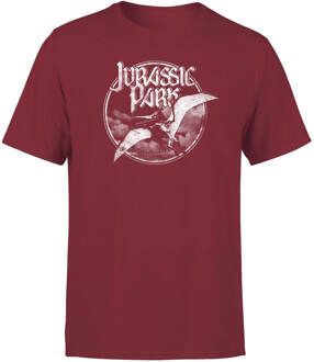 Jurassic Park Flying Threat Men's T-Shirt - Bordeaux - XXL Wijnrood