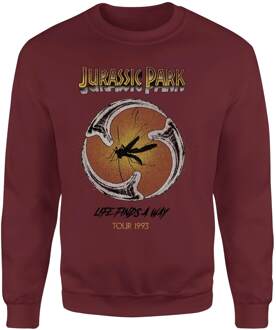 Jurassic Park Life Finds A Way Tour Sweatshirt - Bordeaux - L Wijnrood