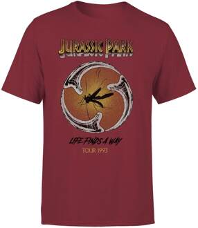 Jurassic Park Life Finds A Way Tour Unisex T-Shirt - Bordeaux - XXL Wijnrood