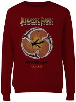 Jurassic Park Life Finds A Way Tour Women's Sweatshirt - Bordeaux - XL Wijnrood