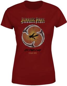 Jurassic Park Life Finds A Way Tour Women's T-Shirt - Bordeaux - L Wijnrood
