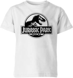 Jurassic Park Logo Kids' T-Shirt - White - 110/116 (5-6 jaar) - Wit - S