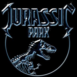 Jurassic Park Logo Metal Men's T-Shirt - Zwart - 3XL