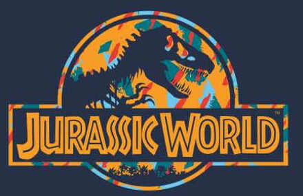 Jurassic Park Logo Tropical Hoodie - Navy - L - Navy blauw