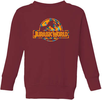 Jurassic Park Logo Tropical Kids' Sweatshirt - Burgundy - 122/128 (7-8 jaar) - Burgundy - M