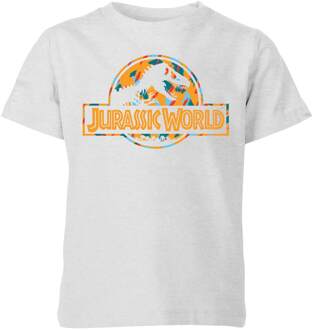 Jurassic Park Logo Tropical Kids' T-Shirt - Grey - 122/128 (7-8 jaar) - Grey - M