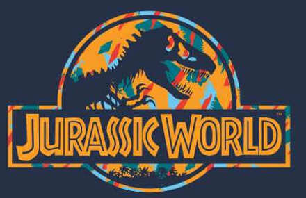 Jurassic Park Logo Tropical Men's T-Shirt - Navy - M Blauw