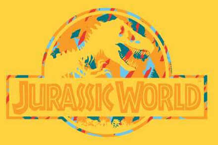 Jurassic Park Logo Tropical Men's T-Shirt - Yellow - L Geel