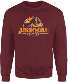 Jurassic Park Logo Tropical Sweatshirt - Burgundy - M Rood