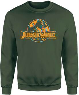 Jurassic Park Logo Tropical Sweatshirt - Green - XL - Groen