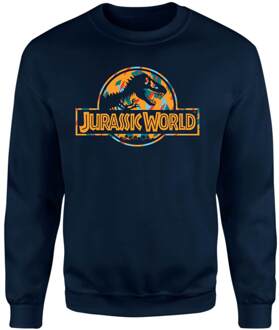 Jurassic Park Logo Tropical Sweatshirt - Navy - L - Navy blauw