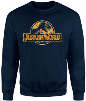 Jurassic Park Logo Tropical Sweatshirt - Navy - XXL Blauw