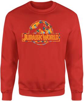 Jurassic Park Logo Tropical Sweatshirt - Red - XXL - Rood