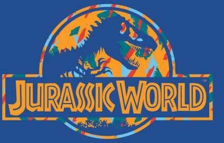 Jurassic Park Logo Tropical Women's T-Shirt - Blue - XXL Blauw