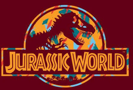 Jurassic Park Logo Tropical Women's T-Shirt - Burgundy - S Rood