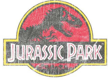 Jurassic Park Logo Vintage Hoodie - White - L - Wit