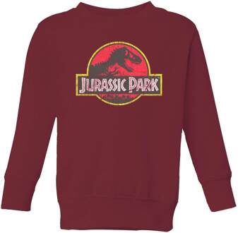 Jurassic Park Logo Vintage Kids' Sweatshirt - Burgundy - 110/116 (5-6 jaar) - Burgundy
