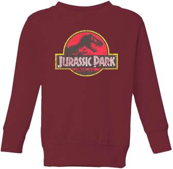 Jurassic Park Logo Vintage Kids' Sweatshirt - Burgundy - 122/128 (7-8 jaar) Rood - M