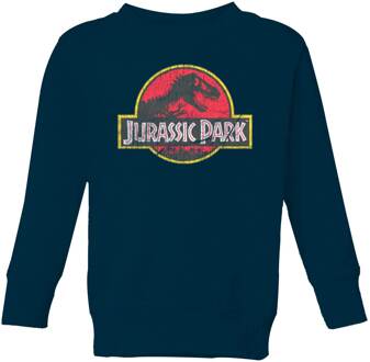 Jurassic Park Logo Vintage Kids' Sweatshirt - Navy - 98/104 (3-4 jaar) - Navy blauw - XS