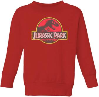 Jurassic Park Logo Vintage Kids' Sweatshirt - Red - 98/104 (3-4 jaar) - Rood - XS