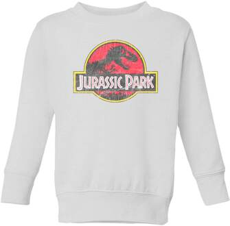 Jurassic Park Logo Vintage Kids' Sweatshirt - White - 122/128 (7-8 jaar) Wit - M