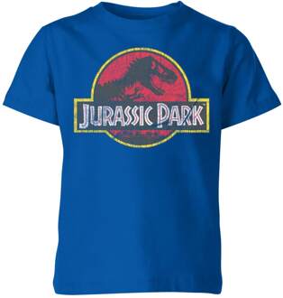 Jurassic Park Logo Vintage Kids' T-Shirt - Blue - 146/152 (11-12 jaar) Blauw - XL