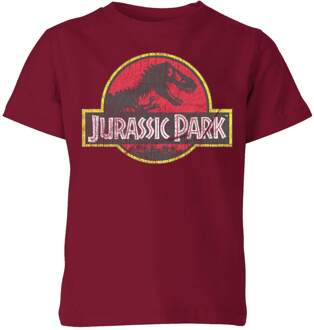 Jurassic Park Logo Vintage Kids' T-Shirt - Burgundy - 134/140 (9-10 jaar) - Burgundy