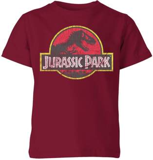 Jurassic Park Logo Vintage Kids' T-Shirt - Burgundy - 98/104 (3-4 jaar) Rood - XS