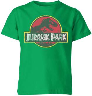 Jurassic Park Logo Vintage Kids' T-Shirt - Green - 134/140 (9-10 jaar) - Groen