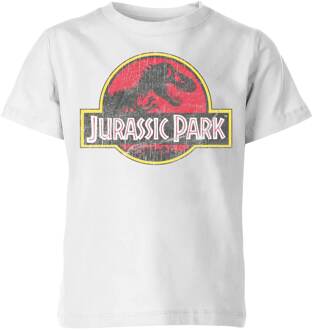 Jurassic Park Logo Vintage Kids' T-Shirt - White - 134/140 (9-10 jaar) - Wit