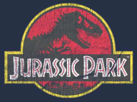 Jurassic Park Logo Vintage Men's T-Shirt - Navy - XXL Blauw
