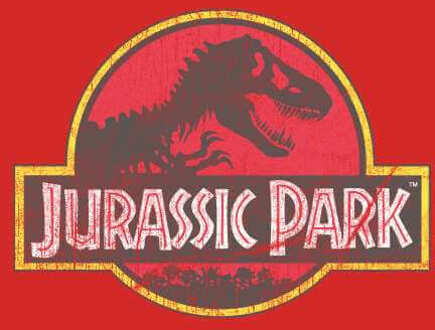 Jurassic Park Logo Vintage Men's T-Shirt - Red - XL Rood